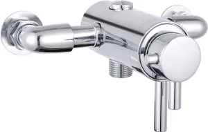 Dual Control Thermostatic Exposed Shower Mixer Valve 137mm 150mm Centres + Riser