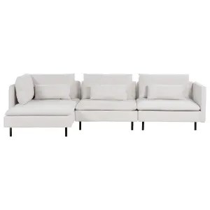 Right Hand Modular Fabric Corner Sofa Beige EGERIS