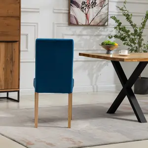 Maiolo Velvet Dining Chairs - Set of 2 - Blue