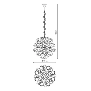 GoodHome Caladane Chrome effect 4 Lamp Pendant ceiling light, (Dia)500mm