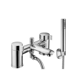 Agua Deck Mounted Handleless Bath Shower Mixer with Handset and Holder Chrome