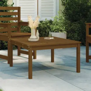 Berkfield Garden Table Honey Brown 82.5x82.5x45 cm Solid Wood Pine