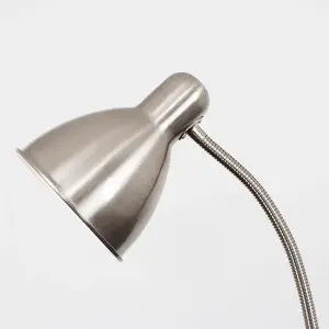 ValueLights Modern Brushed Chrome Adjustable Reading/Craft Floor Lamp