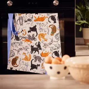 Feline Friends Animal Print PVC/Oil cloth Apron