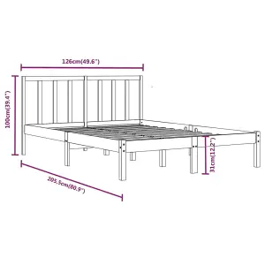 Berkfield Bed Frame Solid Wood Pine 120x200 cm