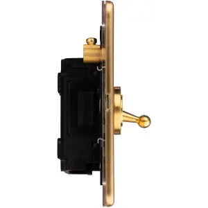 2 PACK 1 Gang Single Retro Toggle Light Switch SCREWLESS SATIN BRASS 10A 2 Way