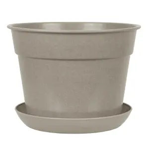 simpa 5PC Cream Compostable Plant Pot & Saucer Set 19cm (Dia)