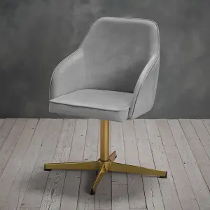 Felix Office Chair Grey Gold Legs