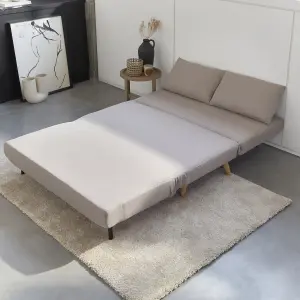 sweeek. 2-seater scandi-style folding sofa bed Guesta Beige