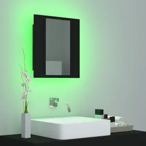 Berkfield LED Bathroom Mirror Cabinet Black 40x12x45 cm