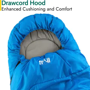 Mummy Sleeping Bag 3 Season Waterproof Adult Single Outdoor Camping Blue Trail