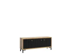 Parii TV Cabinet in Black - W1300mm H560mm D370mm, Sleek and Modern