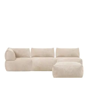 icon Tetra Fine Cord Natural Modular Sofa Set (4 individual sections) - Combination Five