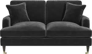 Dark Grey Velvet 2 Seater Sofa - Payton