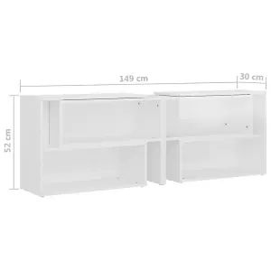 Berkfield TV Cabinet High Gloss White 149x30x52 cm Engineered Wood