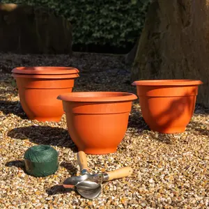 Wham Bell Pot 4x28cm Round Recycled Plastic Planter Terracotta