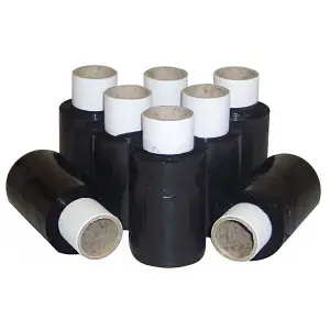 5 x Black Mini Handy Size 100mmx150m Water & Moisture Proof Pallet Shrink Wrap