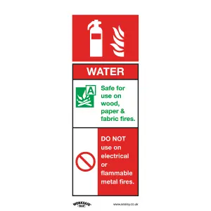 Sealey Safe Conditions Sign Water Fire Extinguisher Rigid Plastic x10 SS27P10