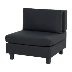 5-Seater Modular Fabric Sofa with Ottoman Black UNSTAD