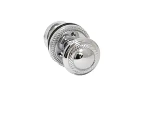 Door Knobs Round Georgian Roped Mortice Knob - Chrome Polished 62mm