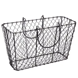 Black Chicken Wire Outdoor Garden Storage Tools Basket