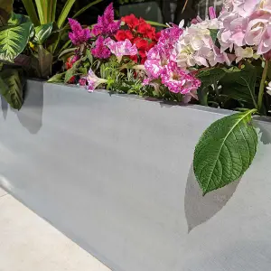 120cm Zinc Galvanised Silver Trough Planter