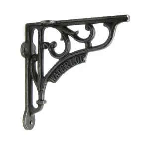 Oakcrafts - Pair of Antique Cast Iron London 'Waterloo' Shelf Brackets - 150mm x 150mm