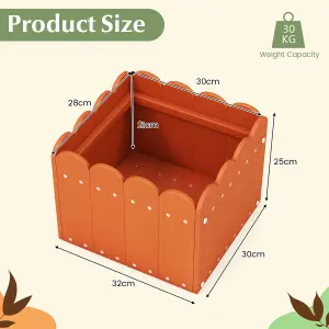 Costway 2 Pack Square Planter Box HDPE Flower Pot Raised Garden Bed