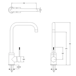 Reginox ANGEL CP Chrome Single Lever U-Shaped Monobloc Kitchen Sink Mixer Tap