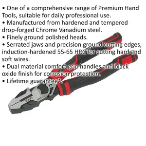 200mm High Leverage Combination Pliers - Serrated Jaws - Corrosion Resistant