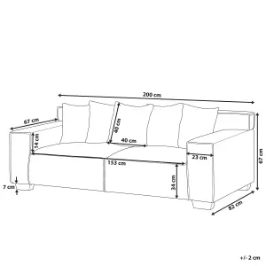 3 Seater Jumbo Cord Sofa Beige VISKAN