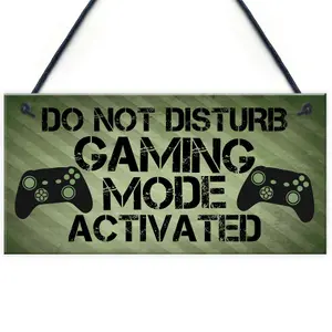 Gaming Sign Hanging Plaque For Boys Bedroom Man Cave Games Room Retro Gaming Sign