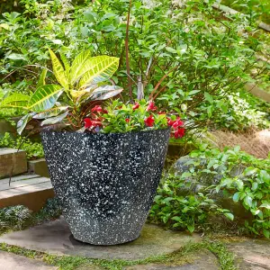 Set of 2 Glazed Effect 30Cm Savannah Planters - Storm Grey