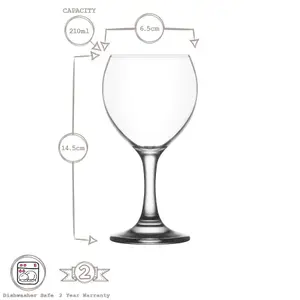 LAV Misket White Wine Glasses - 210ml - Pack of 6