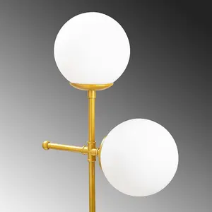 Luminosa Model 8 Deco 2-Light Globe Table Lamp Golden