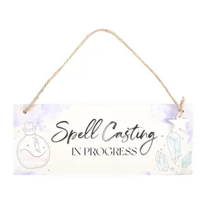 Something Different Spell Casting In Progress Hanging Sign White/Black (One Size)