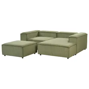 Left-Hand Corner Sofa with Ottoman ARDAL Green Corduroy Left Hand