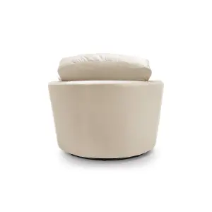 Chicago Velvet Swivel Chair in Cream