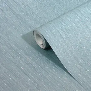 GoodHome Lery Blue grey Pleated Glitter effect Textured Wallpaper