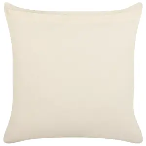 Throw Cushion MYRICA Cotton 45 x 45 cm Geometric Block-Printing White