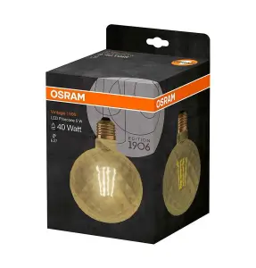 Osram LED G125 Globe 4W E27 Vintage 1906 Pinecone Extra Warm White Gold (3 Pack)