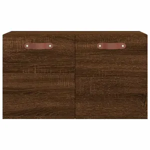 Berkfield Wall Cabinet Brown Oak 60x36.5x35 cm Engineered Wood