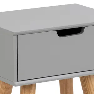 Mattias 1 Drawer Bedside Table Natural/Grey