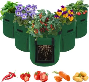 Haven 7 Gallon Garden Vegetable and Plant Cultivation Grow Bags - Green