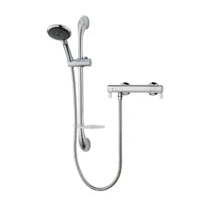 Triton Leona Gloss Chrome effect Wall-mounted Thermostatic Mixer Shower