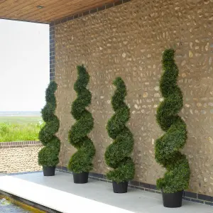 Blooming Artificial 175cm / 5.75ft Artificial Cedar Spiral Topiary (Pair)