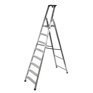 Heavy Duty Aluminium Professional Platform Step Ladders - 8 Tread