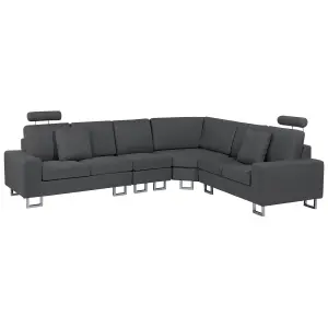 Corner Sofa STOCKHOLM Dark Grey Fabric Left Hand