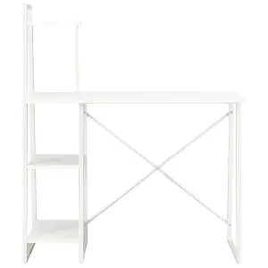 Berkfield Desk with Shelving Unit White 102x50x117 cm