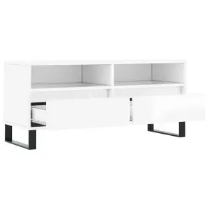 Berkfield TV Cabinet High Gloss White 100x34.5x44.5 cm Engineered Wood